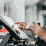 Checking receipt with point of sale computer